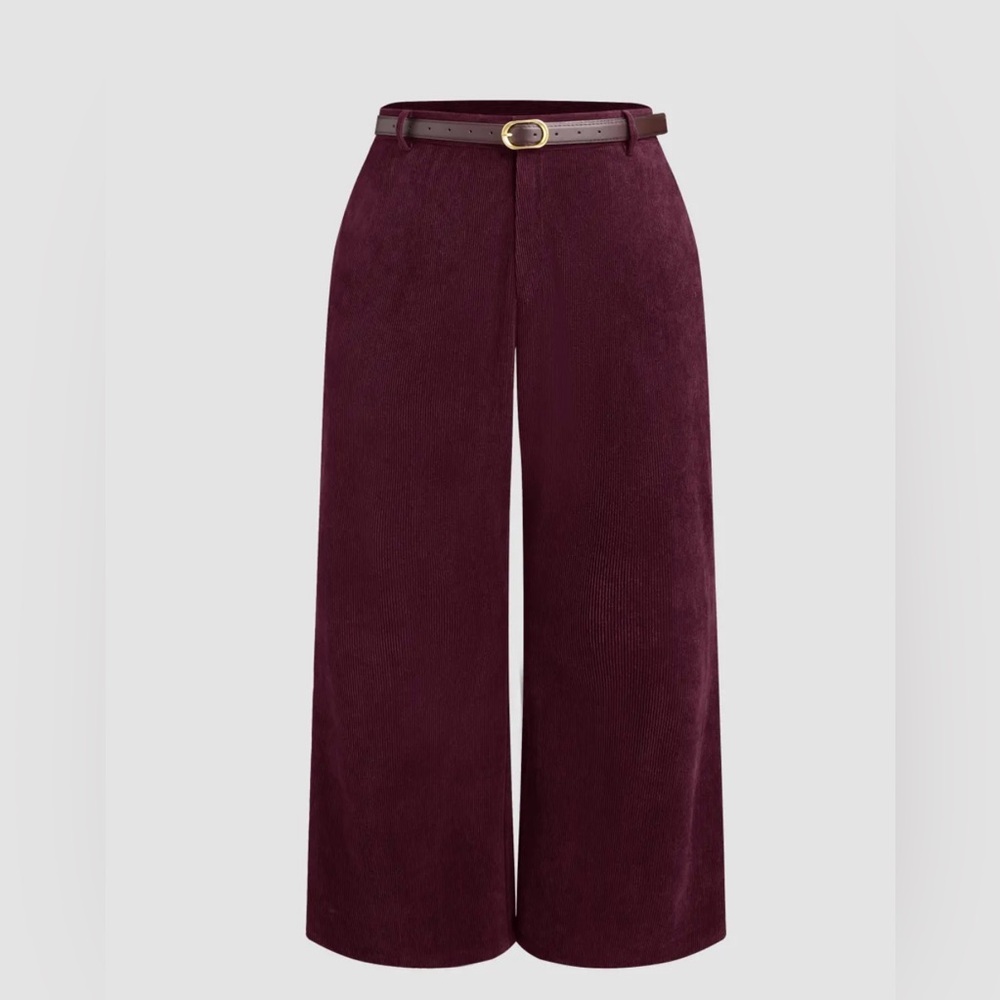 Women’s Pant (CORDUROY MIDDLE WAIST POCKET STRAIGHT LEG TROUSERS)